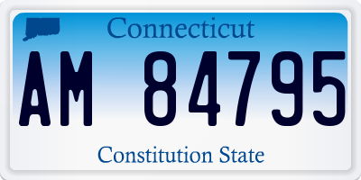 CT license plate AM84795
