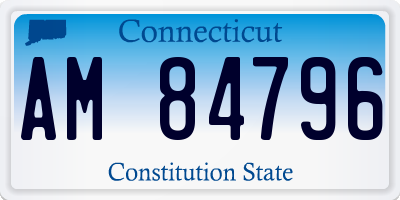 CT license plate AM84796
