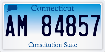 CT license plate AM84857