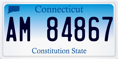 CT license plate AM84867