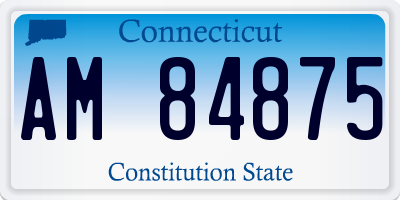 CT license plate AM84875