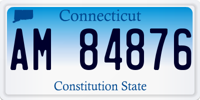 CT license plate AM84876