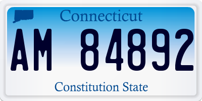 CT license plate AM84892
