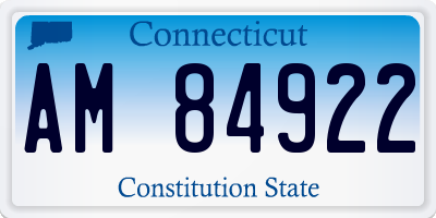 CT license plate AM84922