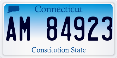 CT license plate AM84923