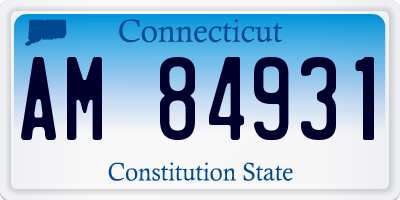 CT license plate AM84931