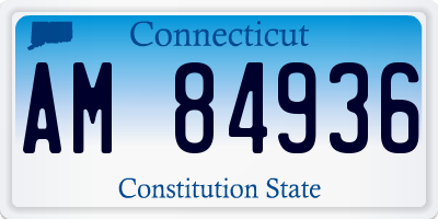 CT license plate AM84936