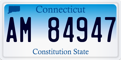 CT license plate AM84947