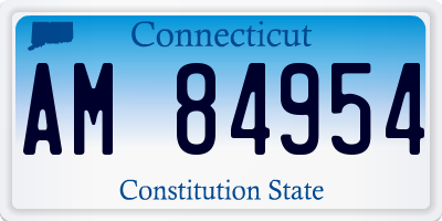 CT license plate AM84954