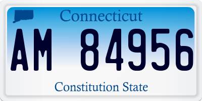 CT license plate AM84956
