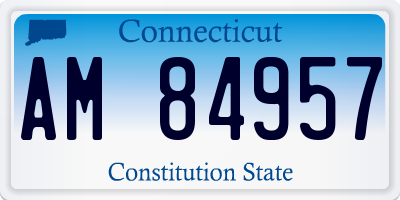 CT license plate AM84957