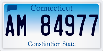 CT license plate AM84977