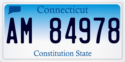 CT license plate AM84978