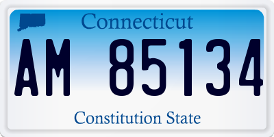 CT license plate AM85134