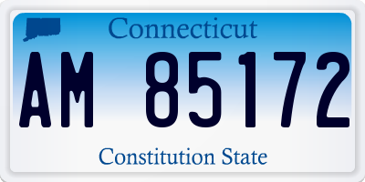 CT license plate AM85172