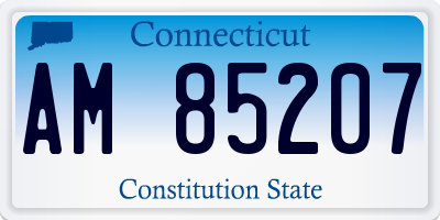 CT license plate AM85207