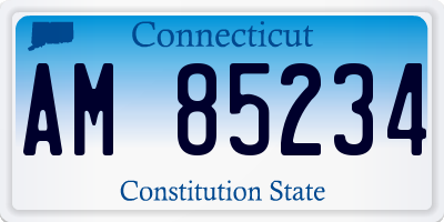 CT license plate AM85234