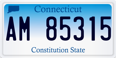 CT license plate AM85315