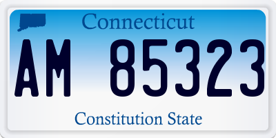 CT license plate AM85323