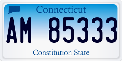 CT license plate AM85333
