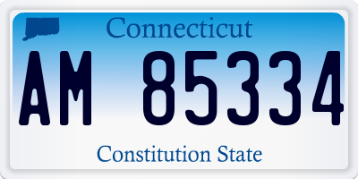 CT license plate AM85334