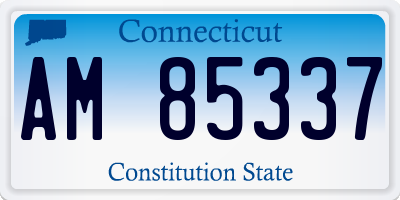 CT license plate AM85337