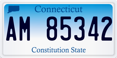 CT license plate AM85342