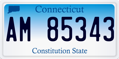 CT license plate AM85343