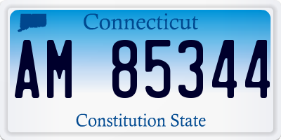 CT license plate AM85344