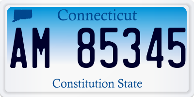 CT license plate AM85345