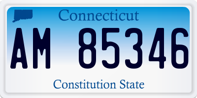 CT license plate AM85346