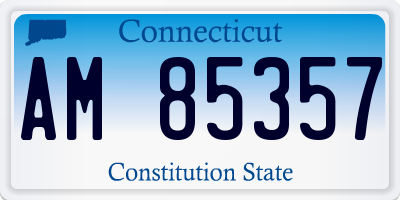 CT license plate AM85357