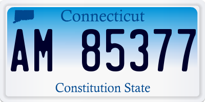 CT license plate AM85377