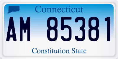 CT license plate AM85381