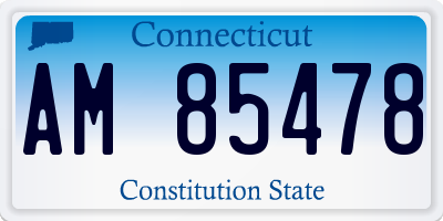 CT license plate AM85478