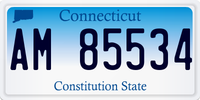 CT license plate AM85534