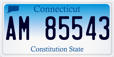 CT license plate AM85543