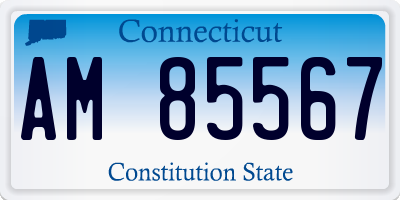 CT license plate AM85567