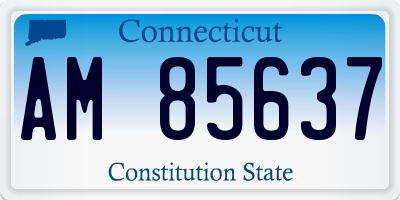 CT license plate AM85637