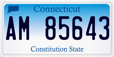 CT license plate AM85643