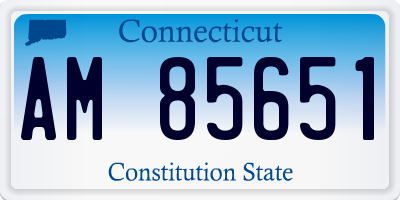 CT license plate AM85651