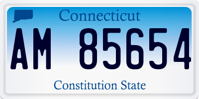 CT license plate AM85654