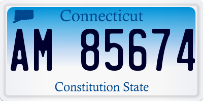 CT license plate AM85674