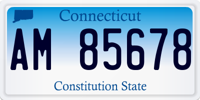 CT license plate AM85678