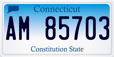 CT license plate AM85703