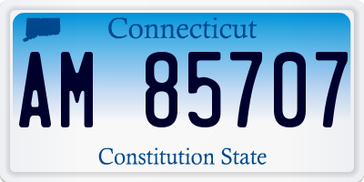 CT license plate AM85707