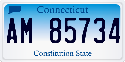 CT license plate AM85734