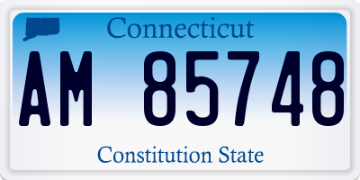 CT license plate AM85748