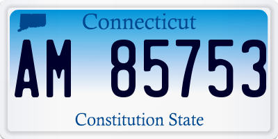 CT license plate AM85753