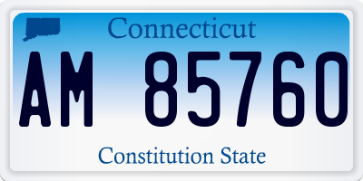CT license plate AM85760